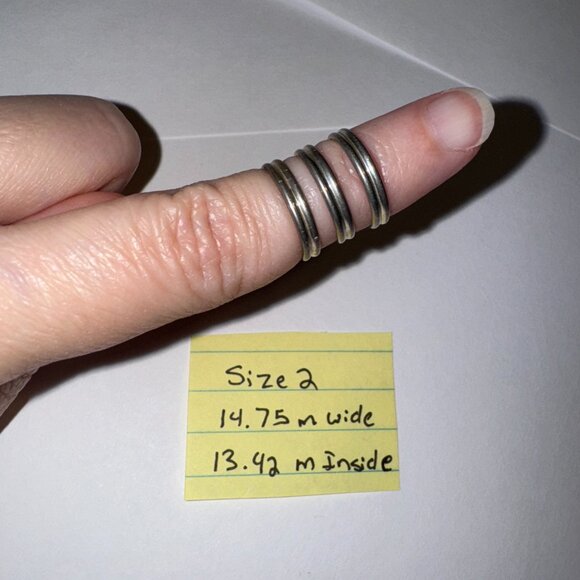 Sterling Silver Thin Double Band Ring, Size 2 - Picture 5 of 15